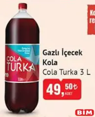 COLA TURKA GAZLI İÇECEK KOLA 3 L